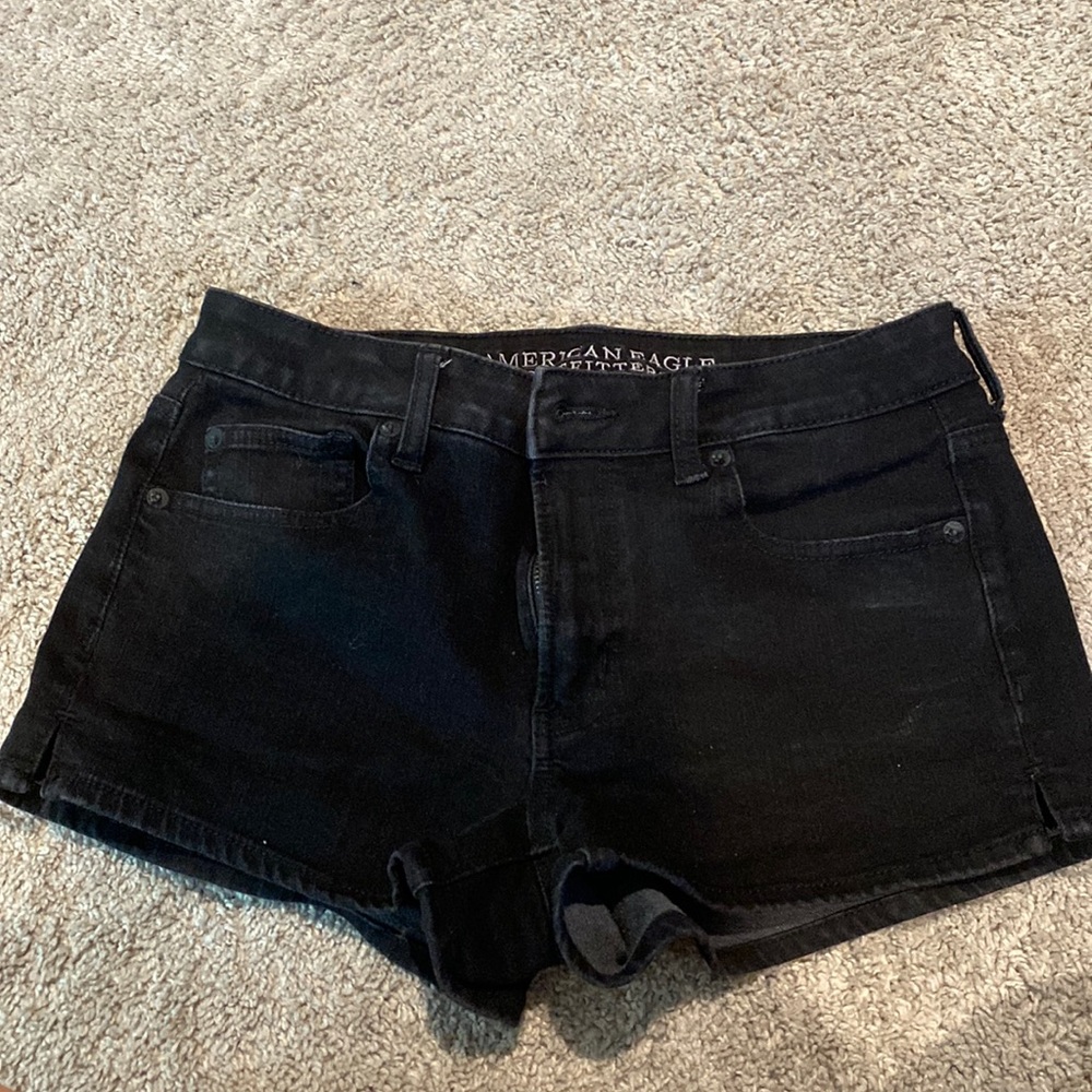 American Eagle Size 4 Black denim shorts